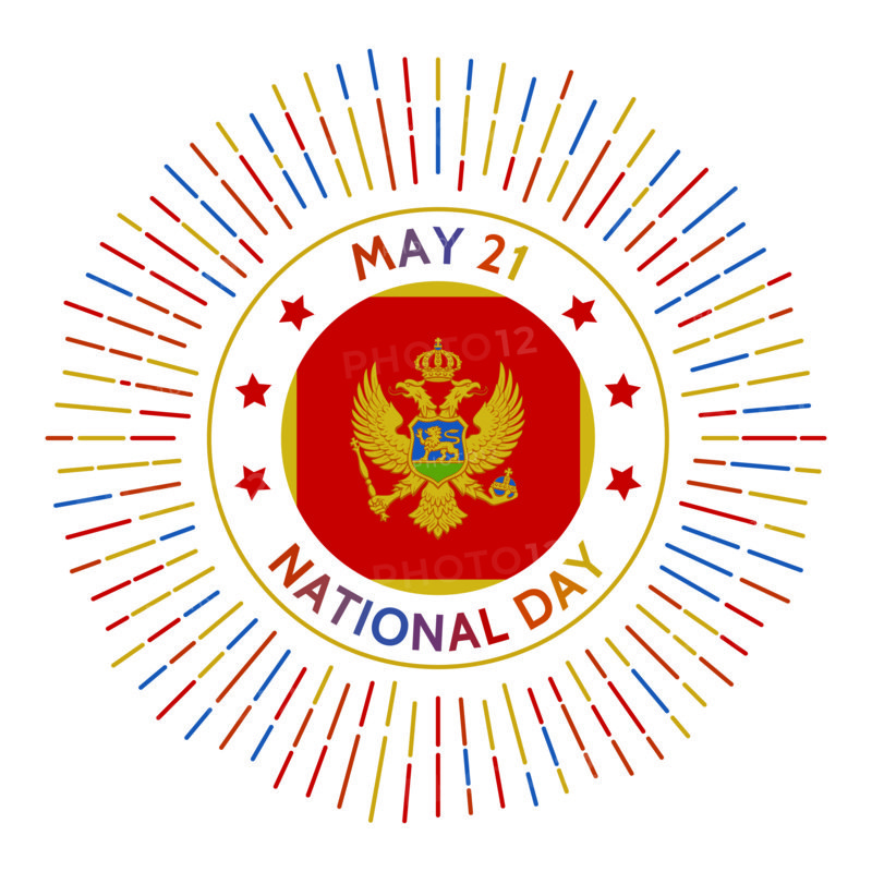 Montenegro national day badge. Referendum on independence from Serbia and Montenegro in 2006. Celebrated on May 21.