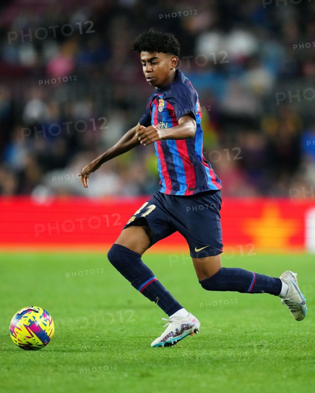 Lamine Yamal of FC Barcelona during the La Liga match between FC Barcelona and Real Betis played at Spotify Camp Nou Stadium on April 29, 2023 in Barcelona, Spain. (Photo by Sergio Ruiz / PRESSIN)