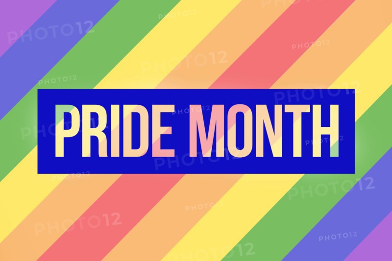 LGBT rainbow pride with happy pride month. Rainbow Pride Flag Colors. Banner Illustration with Text for Pride Month