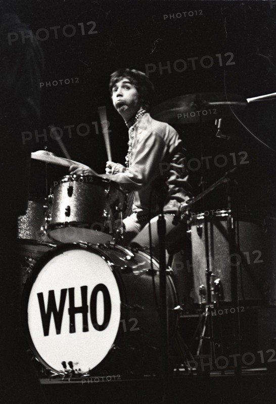June 17, 1967, Monterey, California, USA - The band The Who, including KEITH MOON, drummer, performs during the Monterey Festival. The Monterey International Pop Music Festival was a three-day concert event held June 16 to June 18, 1967 at the Monterey County Fairgrounds. Jill Gibson was an experienced photojournalist by 1967 and the Official Photographer for The Monterey Pop Festival. These are her images, many of which have never been released prior to now, in commemoration of the 50th Anniversary of Monterey Pop. (Credit Image: © Jill Gibson/ZUMA Press Wire Service)