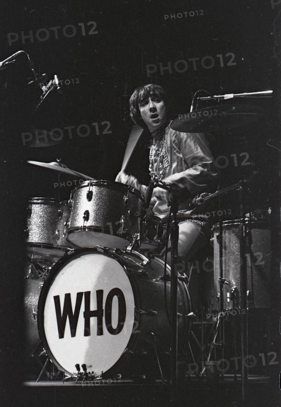 June 17, 1967, Monterey, California, USA - KEITH MOON, drummer of the band The Who, performs during the festival. The Monterey International Pop Music Festival was a three-day concert event held June 16 to June 18, 1967 at the Monterey County Fairgrounds. Jill Gibson was an experienced photojournalist by 1967 and the Official Photographer for The Monterey Pop Festival. These are her images, many of which have never been released prior to now, in commemoration of the 50th Anniversary of Monterey Pop. (Credit Image: © Jill Gibson/ZUMA Press Wire Service)