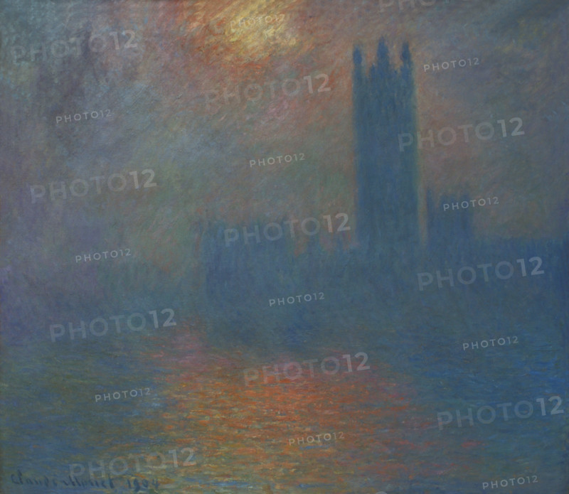 Monet, Londres, le Parlement. Trouée de soleil dans le brouillard
