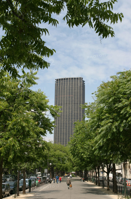 Montparnasse Tower from Boulevard Edgar Quinet Paris France