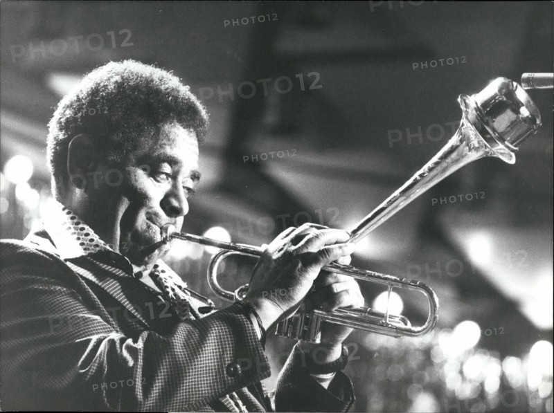 Jul. 07, 1977 - International-Jazz-Festival Montreux: Photo shows Dizzy Gillespie performing on his tipical trumpet - to warm up nostalgic hearts.