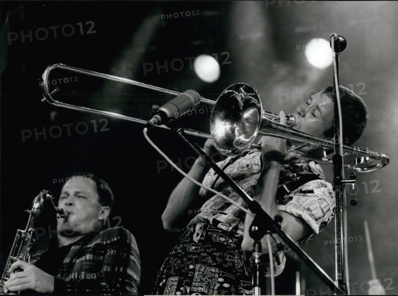 Jul. 07, 1985 - Montreux Jazz-Festival Last week-end was one of the highlights of the famous Jazz Festival of Montreux this year.Picture shows Ray Anderson, belonging to the Jazz-Funk group Slicka-phonics.
