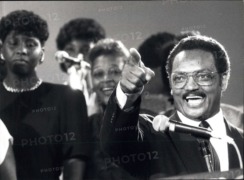 Jul. 28, 1991 - Jesse Jackson at the Montreux Jazz Festival Reverend Jesse Jackson and the Atlanta Superchorus of the USA are pictured performing gospel and spiritual songs at the last evening of the 25th International Jazz Festival of Montreux, Switzerland, late 21th July. Jackson also the presenter of the closing show.