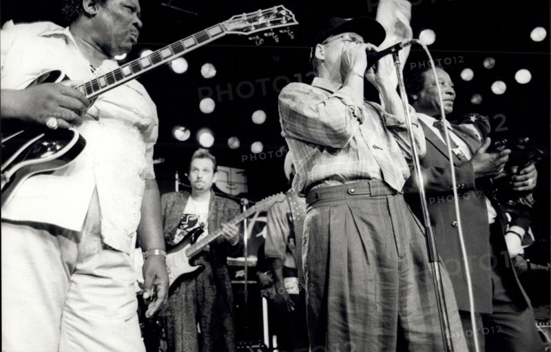 1969 - B.B.King: Famous blues-guitarist B.B.King is seen here during his performance at the Montreux Jazz Festival, on July 9. To his left, Claude Nobs, founder of the Montreux Jazz Festival. © Keystone Pictures USA/ZUMAPRESS.com/Alamy Live News