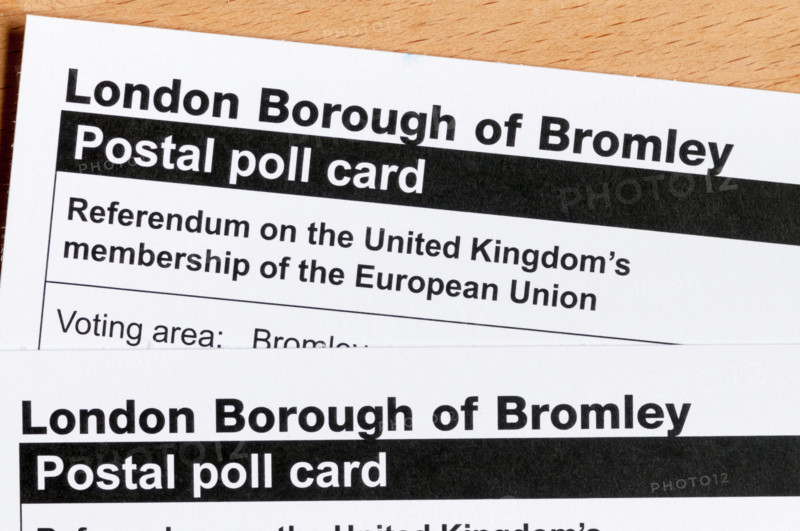Postal poll cards for the 2016 Referendum on the United Kingdom's membership of the European Union.