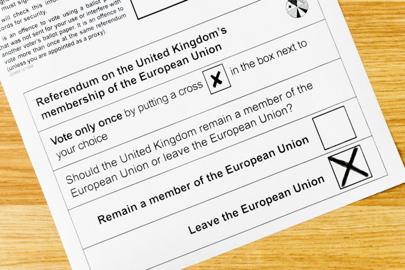 UK. 9th June, 2016. Ballot paper for the United Kingdom referendum on European Union membership Credit:  Stephen French/Alamy Live News