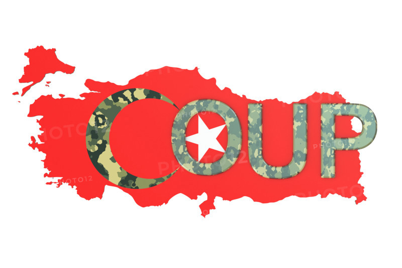 Turkey coup concept, 3D rendering isolated on white background