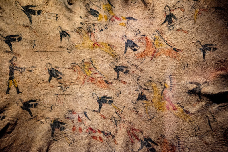 little big horn battle cheyenne painting on buffalo skin of 1876