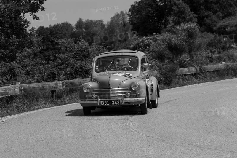RENAULT 4 CV 1957 old racing car in rally Mille Miglia 2018 the famous italian historical race (1927-1957)