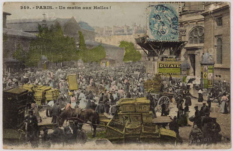 ONE MORNING THE HALLS! - A PAVILION (RUE BALTARD) Anonyme. Un matin aux Halles ! - Un pavillon, rue Baltard. Paris (Ier arr.). Phototypie. Paris, musée Carnavalet.