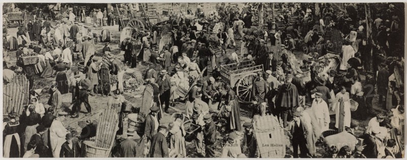PARIS - THE HALLS (RUE BALTARD) Anonyme. Les Halles, rue Baltard. Paris (Ier arr.). Phototypie. Paris, musée Carnavalet.