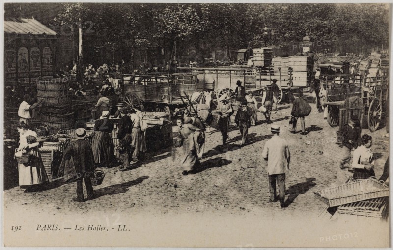 PARIS - THE HALLS (RUE BALTARD) L.L. Les Halles, rue Baltard. Paris (Ier arr.). Phototypie. Paris, musée Carnavalet.