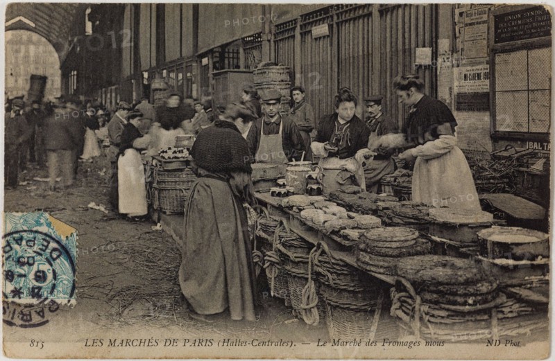 MARKETS PARIS (HALLS CENTRAL) - SOFT CHEESE MARKET (RUE BALTARD) N.D. Les marchés de Paris (Halles Centrales) - Le marché des fromages mous (rue Baltard), Paris (Ier arr.). Phototypie. Paris, musée Carnavalet.