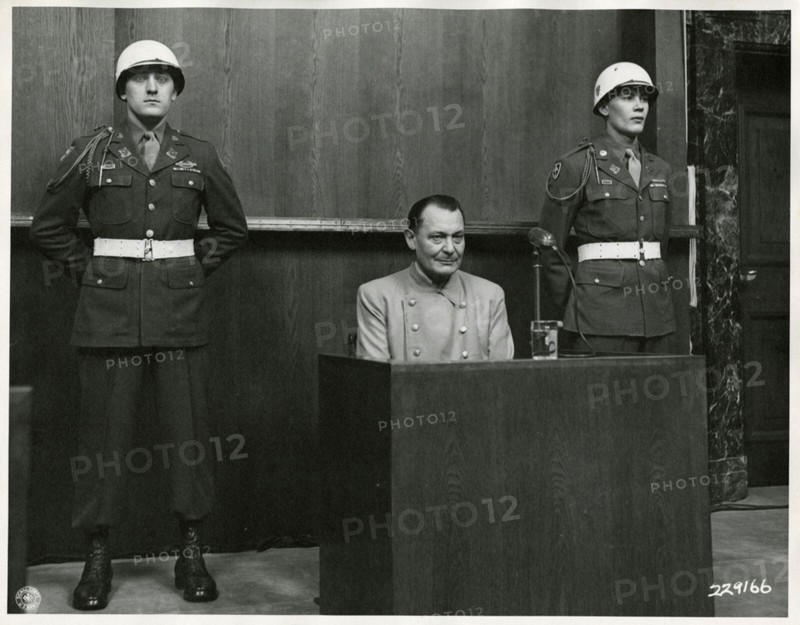 Hermann Göring on trial at Nuremberg 1946.