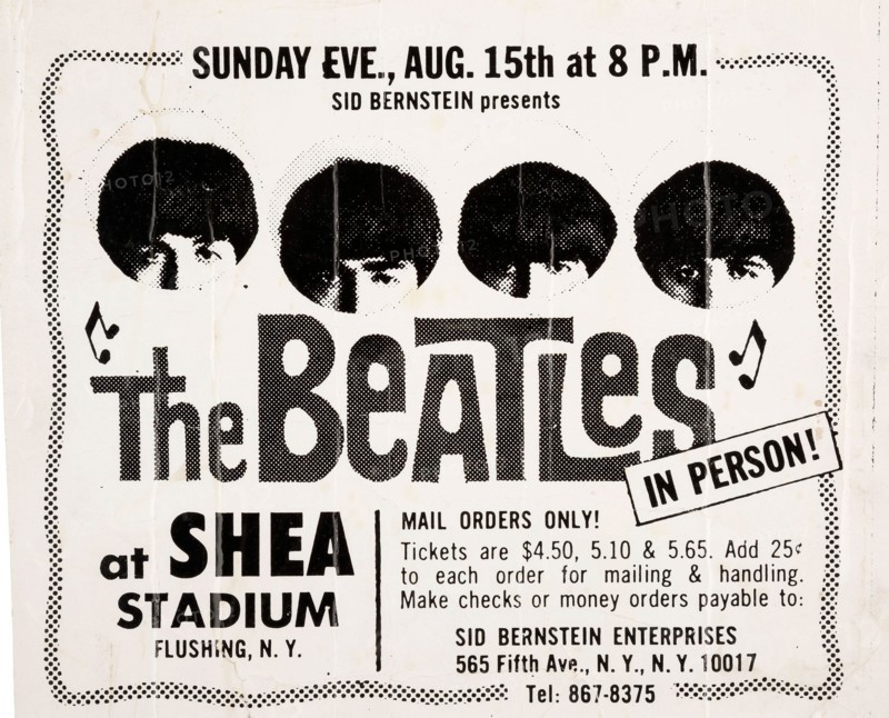 Beatles Shea Stadium Oversized Advertisement (1965)