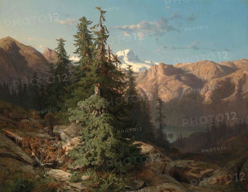 In het Berner Oberland 1847 by Alexandre Calame