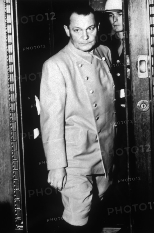 Feb. 20, 1945 - Nuremberg, Germany - German Field Marshal Hermann Goering under guard during his trail for crimes against humanity at the Palace of Justice February 20, 1946 in Nuremberg, Germany. (Credit Image: © Richard Ellis/ZUMAPRESS.com)