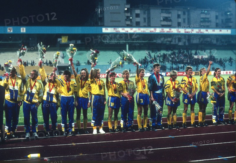 Team Norway during the 1991 FIFA World Cup in China. This was the first Women's World Cup.