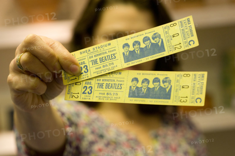 Unused tickets for The Beatles' concert at Shea Stadium, New York City, on August 23rd, 1966.