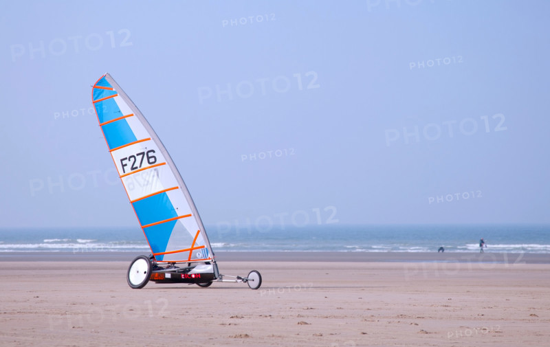 Land sailing on the beach in Gravelines, France.