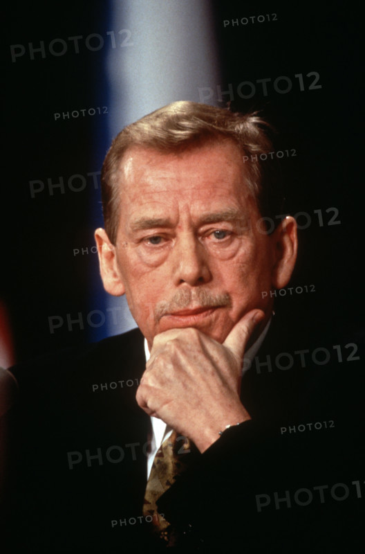 Czech President Vaclav Havel during a joint news conference at the State Department in Washington