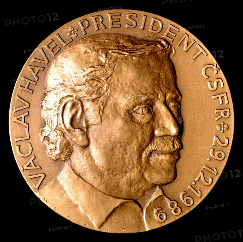 Bronze Medal commemorating Vaclav Havel, last President of Czechoslovakia (and first of the Czech Republic)