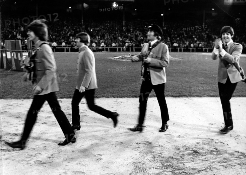 The Beatles arrive for concert at Shea Stadium