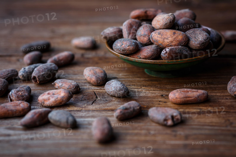 Cacao beans in a bowl