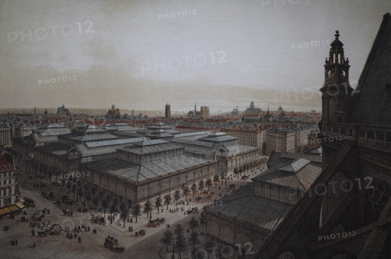 France. Paris. Les Halles Market, 1871.