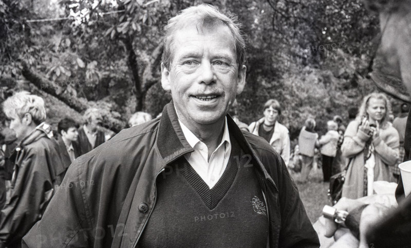 Vaclav Havel at garden, Hradecek, Czech Republic portrait