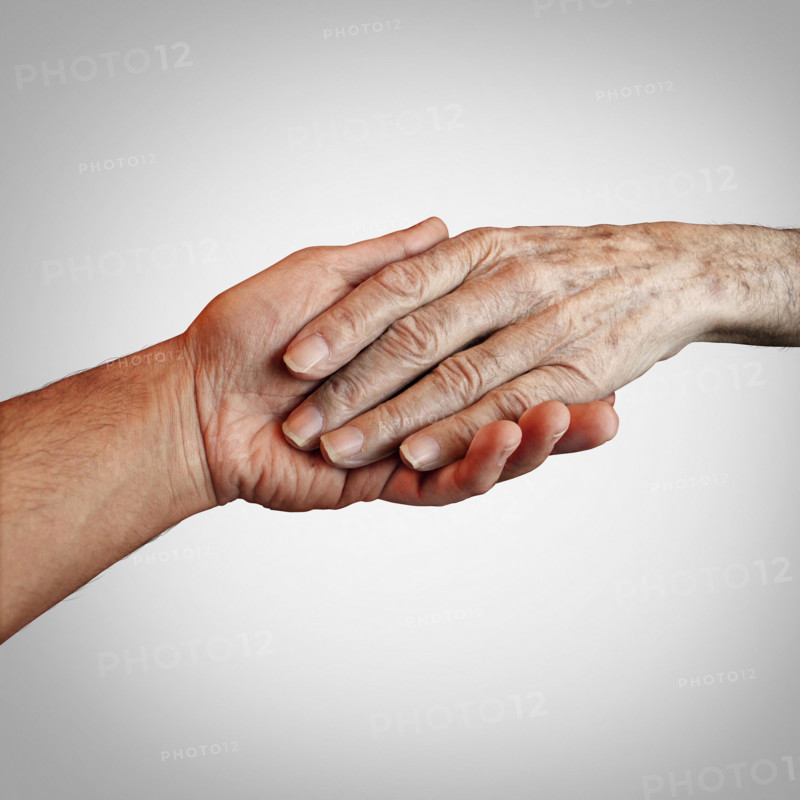 Alzheimer patient care or elderly dementia homecare as a supportive caregiver providing end of life support. concept.