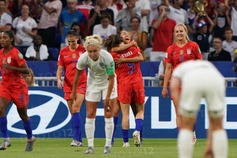 2 july 2019 Lyon, France FIFA World Cup Women 2019 England v USA   Christen Press of USA scores the 1-0