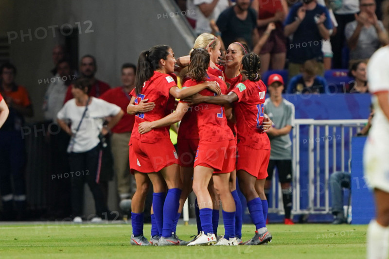 2 july 2019 Lyon, France FIFA World Cup Women 2019 England v USA   Alex Morgan of USA scores the 2-1 for USA