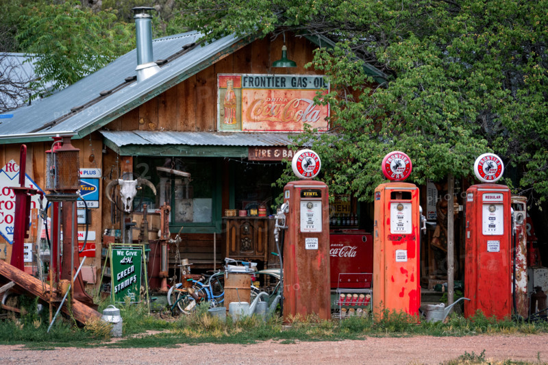 Historic American gas station in New Mexico