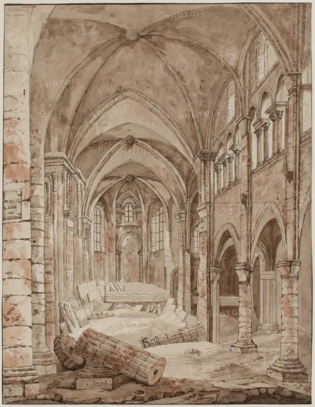 Demolition of the church of the Holy Innocents which was at the corner of Saint-Denis Berger, current district 1, 1810