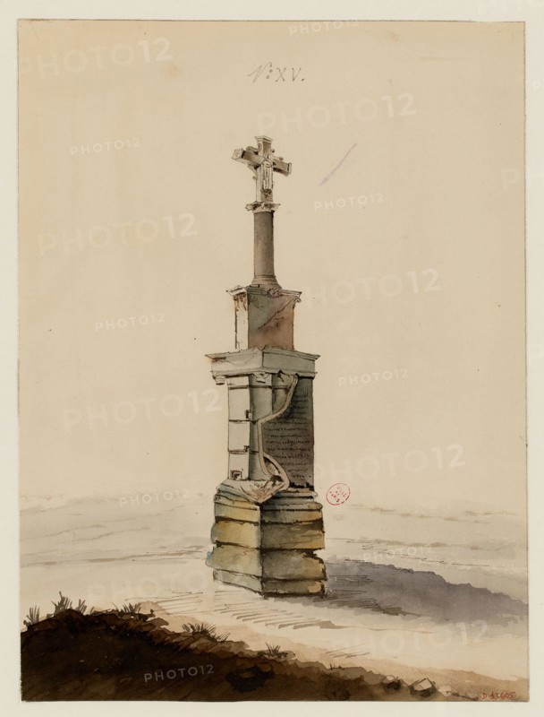 Lavalley, the cemetery of the Saints-Innocents, copy according to the drawings of Bernier. Cross n ° 15. (Dummy title). Carnavalet museum, history of Paris.