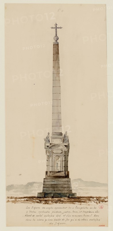 Lavalley, the cemetery of the Saints-Innocents, copy according to the drawings of Bernier. Funeral monument n ° 2. (Dummy title). Carnavalet museum, history of Paris.
