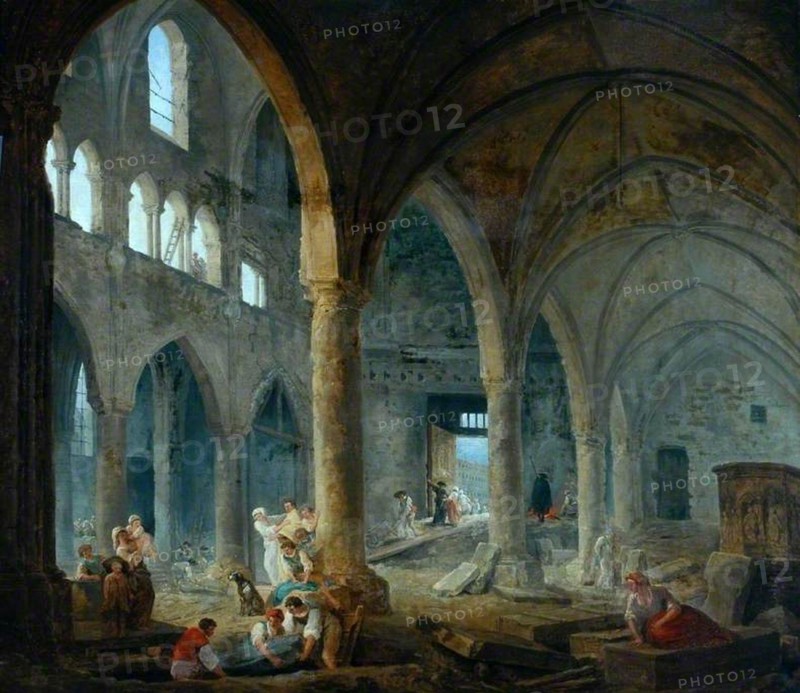 Hubert Robert (1733-1808) - The Dismantling of the Church of the Holy Innocents, Paris, 1785 -