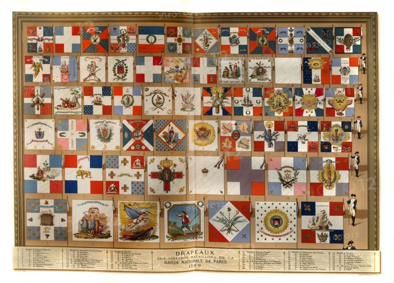 The flags of sixty battalions of the National Guard from Paris