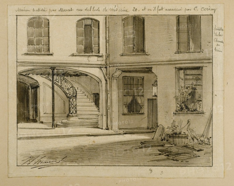 Maison 20 rue de l'Ecole de Médecine à Paris, où Marat fut assassiné