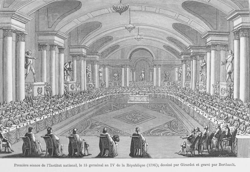 Première séance de l'Institut national, le 15 germinal an IV de la République