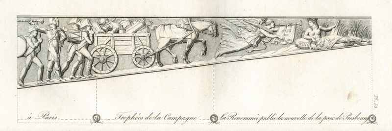 Colonne Vendôme : Trophées de la Campagne de 1805. La Renommée publie la nouvelle de la paix de Presbourg.