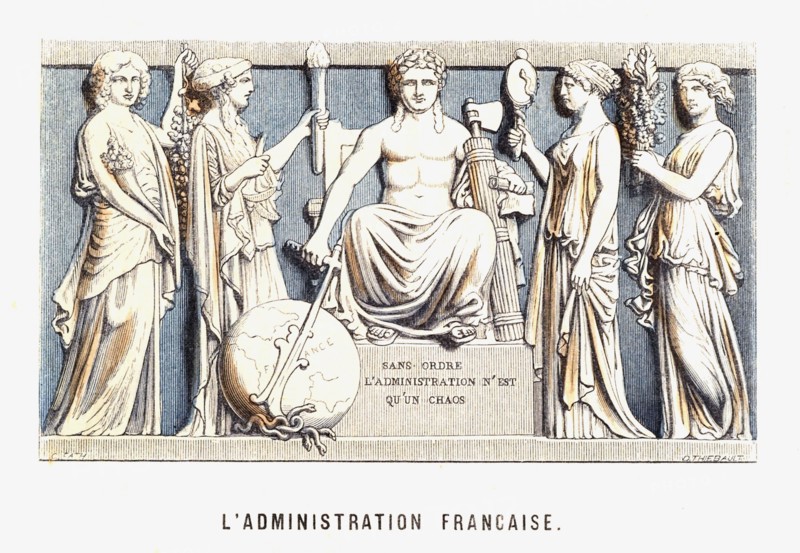 Bas-relief symbolising the Administration Française