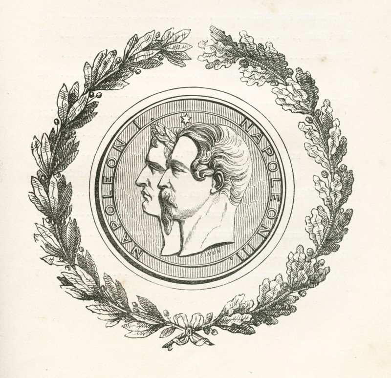 Profils de Napoléon 1er et Napoléon III