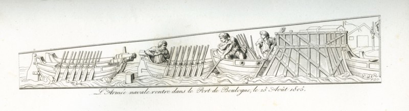 Colonne Vendôme : L'armée navale rentre dans le Port de Boulogne, le 25 août 1805