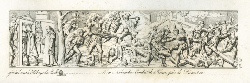Colonne Vendôme : Le 10 novembre 1805, l'empereur Napoléon 1er et son quartier général sont à l'abbaye de Molk. Le 11 novembre, combat de Krems près de Diernstein.