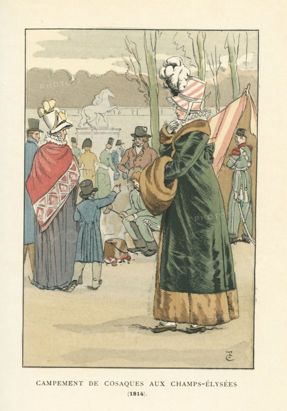 Campement de cosaques aux Champs-Elysées, 1814